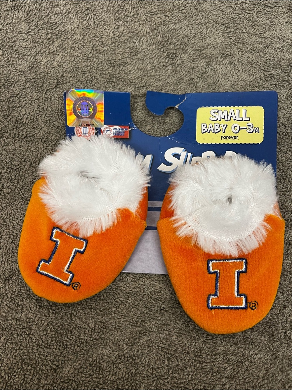 NWT Illinois Fighting Illini Baby Booties Newborn 0-3 Months